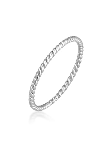 Elli Ring 585 Weißgold Geo, Twisted in Silber