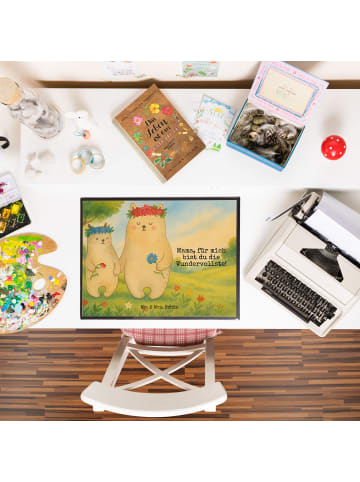 Mr. & Mrs. Panda Schreibunterlage Bären mit Blumenkranz Design m... in Weiß