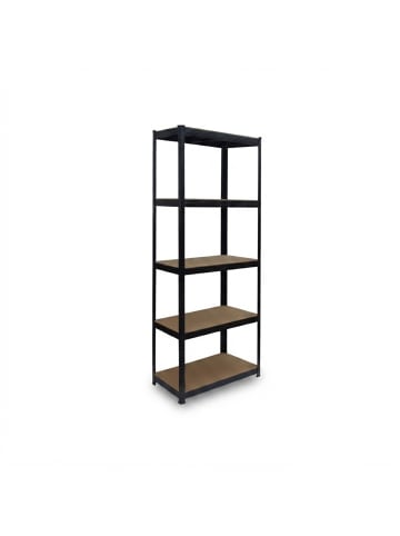 relaxdays Schwerlastregal in Schwarz/ Braun - (B)60 x (H)180 x (T)30 cm