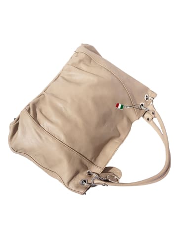 Florence Leder Schultertasche, Henkeltasche Florence Tasche helltaupe, braun ca. 42cm