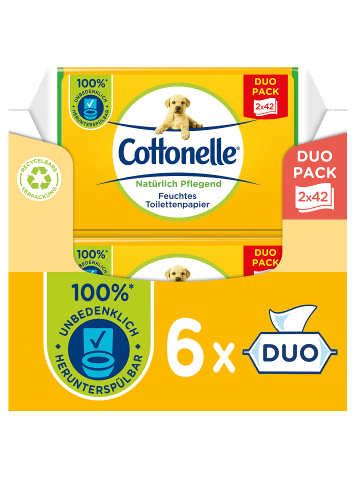 Cottonelle Feuchtes Toilettenpapier Kamille & Aloe Vera Duo-Pack 6 x 84 Stk