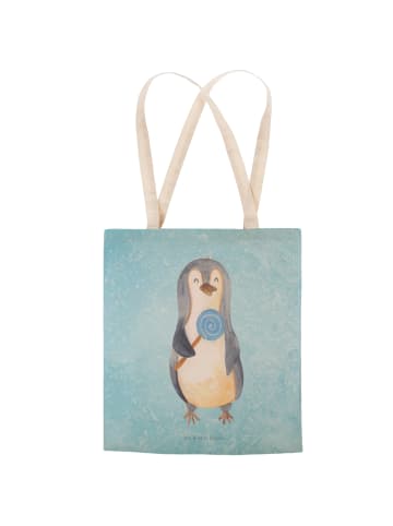 Mr. & Mrs. Panda Einkaufstasche Pinguin Lolli ohne Spruch in Eisblau