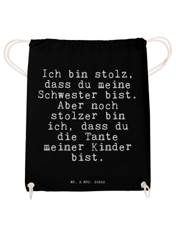 Mr. & Mrs. Panda Turnbeutel Ich bin stolz, dass... mit Spruch in Schwarz