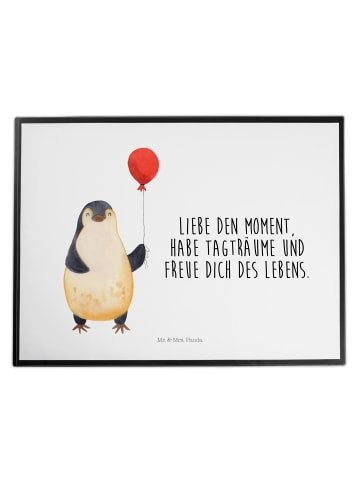 Mr. & Mrs. Panda Schreibtisch Matte Pinguin Luftballon mit Spruch in Weiß