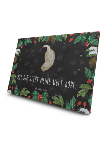 Mr. & Mrs. Panda Adventskalender Otter Kopfüber mit Spruch in Kreidetafel