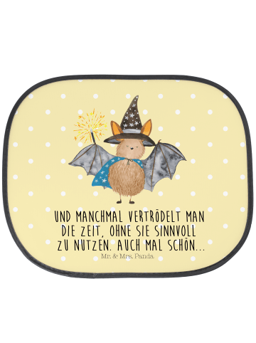 Mr. & Mrs. Panda Sonnenschutz Auto Fledermaus Zauberer mit Spruch in Gelb Pastell