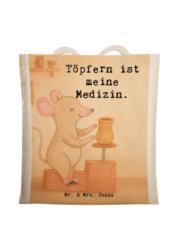 Mr. & Mrs. Panda Schultasche Maus Töpfern Design mit Spruch in Weiß