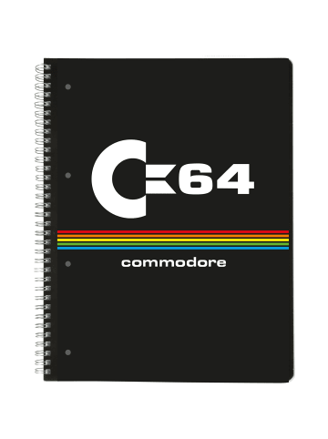 Commodore 64 Commedore 64 Collegeblock - Logo DIN A4 kariert in Mehrfarbig