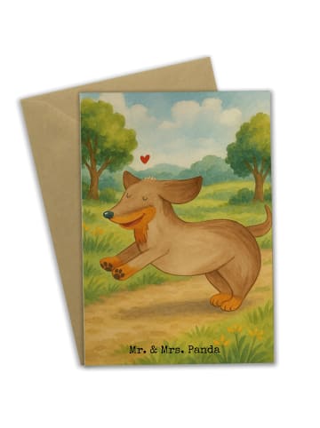 Mr. & Mrs. Panda babykarte Hund Dackel Design ohne Spruch in Weiß