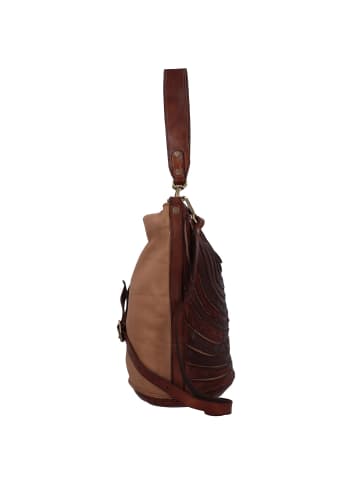 Caterina Lucchi Schultertasche Leder 30 cm in cognac