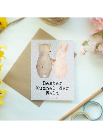 Mr. & Mrs. Panda Grußkarte Hase Bester Kumpel der Welt mit Spruch in Grau Pastell