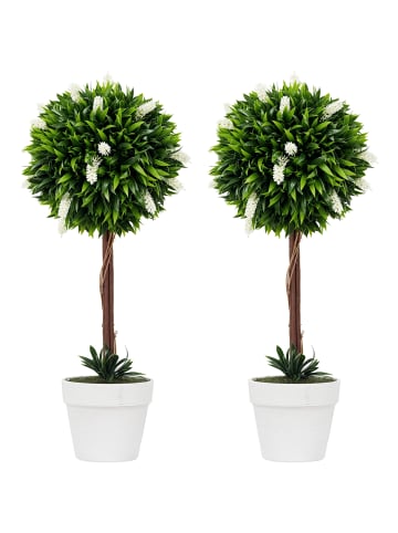 HOMCOM Kunstpflanze-14,5L x 14,5B x 60H cm-Weiß