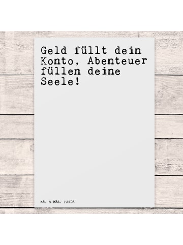 Mr. & Mrs. Panda Postkarte Geld füllt dein Konto,... mit Spruch in Weiß