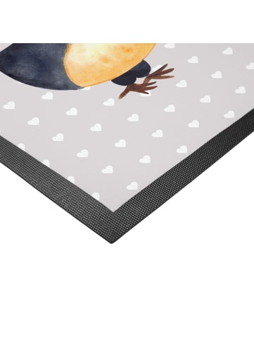 Mr. & Mrs. Panda Schmutzfangmatte Pinguin Liebe ohne Spruch in Grau Pastell