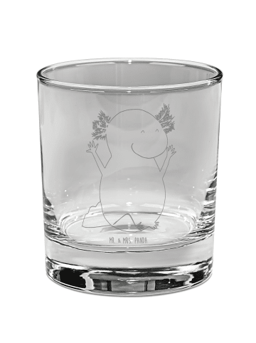 Mr. & Mrs. Panda Whiskey Glas Axolotl Hurra ohne Spruch in Transparent
