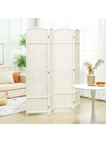 HOMCOM Paravent in Weiß 180L x 1,7B x 180H cm