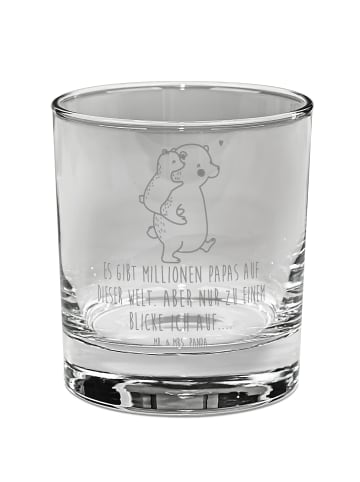 Mr. & Mrs. Panda Blümchentailglas Papa Bär mit Spruch in Transparent