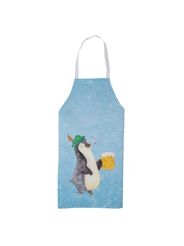 Mr. & Mrs. Panda Kochschürze Pinguin Bier ohne Spruch in Eisblau