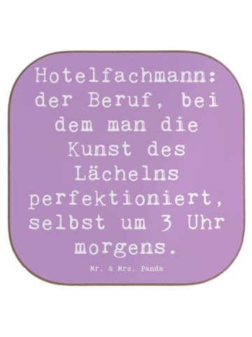 Mr. & Mrs. Panda Bierdeckel Spruch Hotelfachmann Lächeln mit Spruch in Lavendeltraum