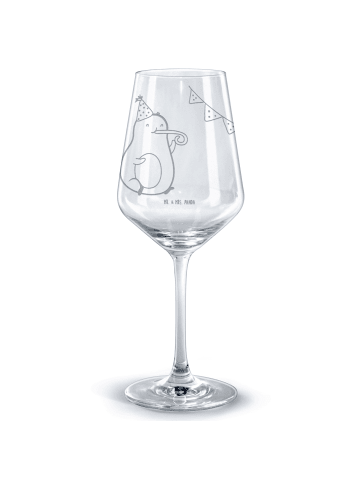 Mr. & Mrs. Panda glas für rotwein Avocado Party Zeit ohne Spruch in Transparent