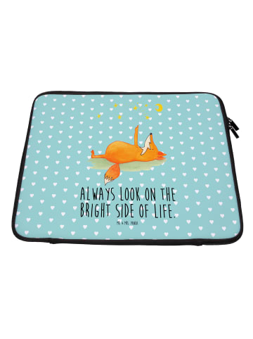 Mr. & Mrs. Panda Laptoptasche Fuchs Sterne mit Spruch in Türkis Pastell