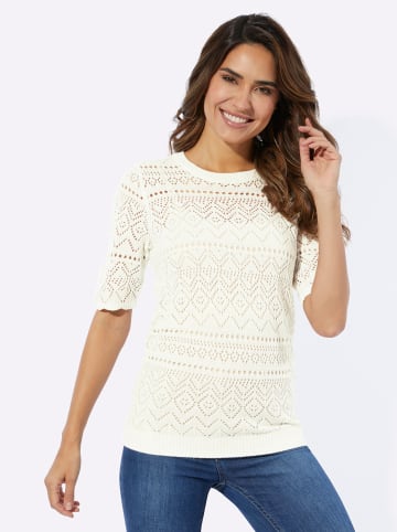 Sieh an! Ajourpullover in ecru