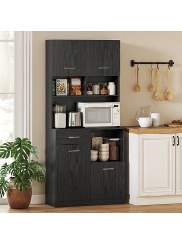 HOMCOM Küchenschrank-80L x 35B x 180H cm-Schwarz