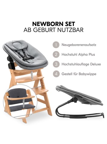 Hauck Alpha Plus 4-tlg. Newborn Set - Hochstuhl in braun,grau