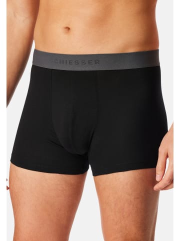 Schiesser Retro Short / Pant 95/5 Cotton in Dunkelblau / schwarz