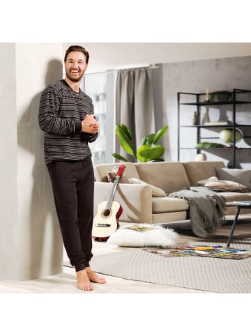 Erwin Müller Frottee Schlafanzug in dunkelbraun