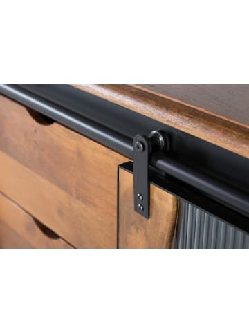 Giner y Colomer Sideboard aus Mangoholz und schwarzem Metall in Brown