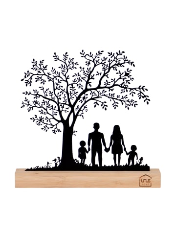 UNUS Aufsteller Baum mit Kindern auf einer Schaukel in Schwarz
