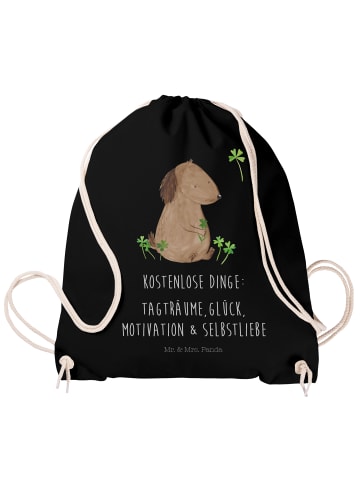 Mr. & Mrs. Panda Sportbeutel Hund Kleeblatt mit Spruch in Schwarz