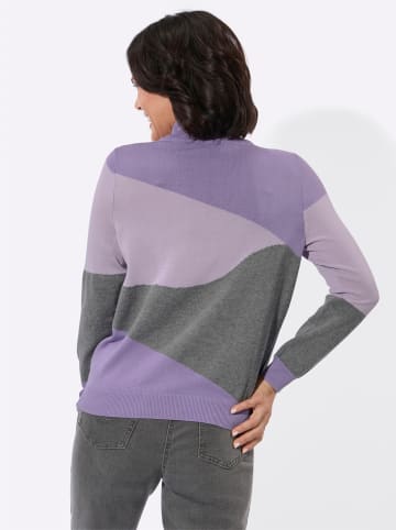 WITT WEIDEN Stehkragen-Pullover in lavendel-grau-gemustert