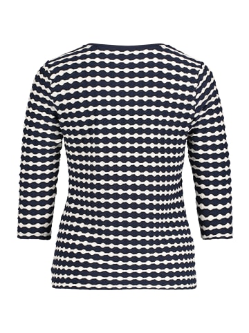 Betty Barclay Basic Shirt mit Rundhalsausschnitt in Dunkelblau/Weiß