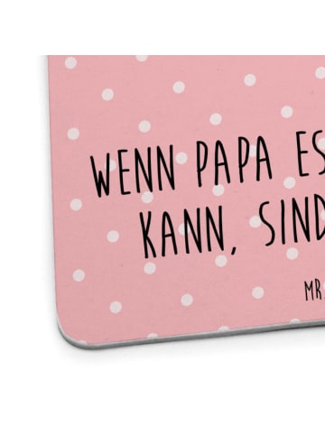 Mr. & Mrs. Panda Bierdeckel Wenn Papa es nicht reparieren kann, ... in Rot Pastell