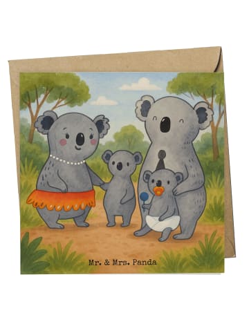 Mr. & Mrs. Panda Grußkarte Koala Familie Design ohne Spruch in Weiß