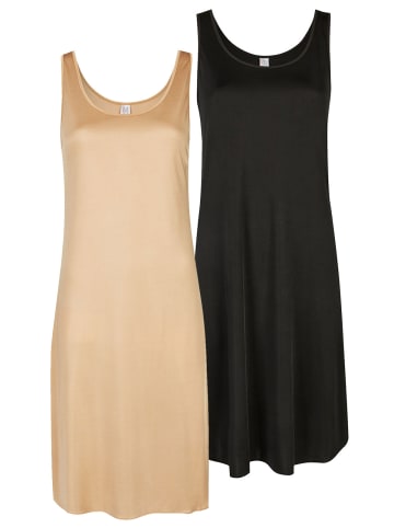 Nina von C. 2er Pack Unterkleid Länge 90 cm in caramel schwarz