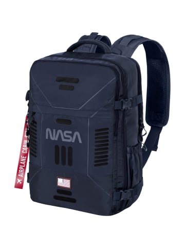 Nasa Rucksack Logoprint in blau