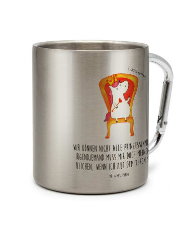 Mr. & Mrs. Panda Becher Einhorn Prinzessin mit Spruch in Silber