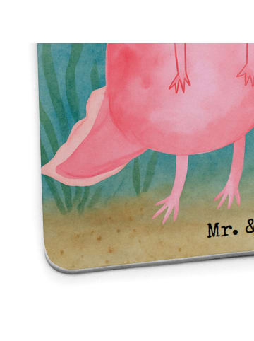 Glasuntersetzer Axolotl Glücklich Design mit Sp... in Weiß