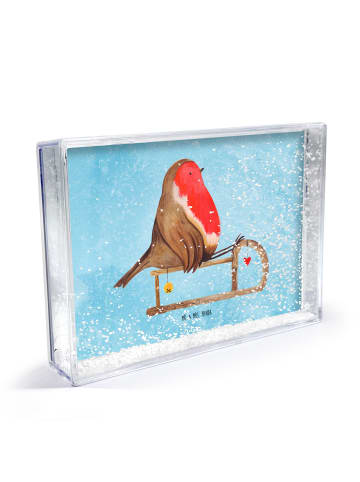 Mr. & Mrs. Panda Bilderrahmen Rotkehlchen Schlitten ohne Spruch in Eisblau