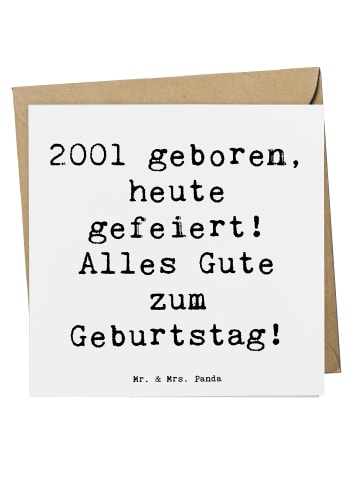 Mr. & Mrs. Panda Einladungskarte Spruch 2001 Geburtstag mit Spruch in Weiß