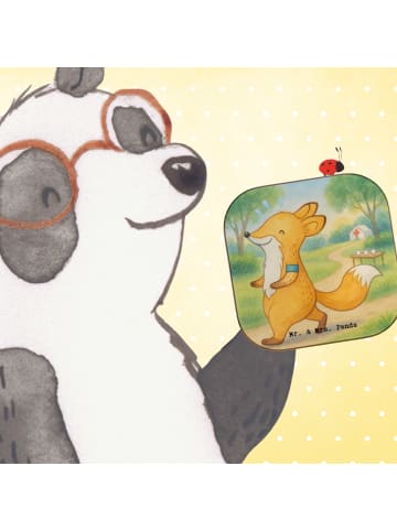 Mr. & Mrs. Panda Tischuntersetzer Fuchs Joggen Design ohne Spruch in Weiß