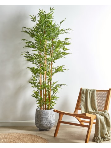 Beliani Kunstpflanze BAMBOO in Grün/Braun - (W) 85 x (H) 220 x (L) 85 cm