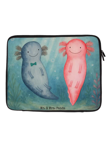 Mr. & Mrs. Panda Laptop Tasche Axolotl Liebe Design ohne Spruch in Weiß