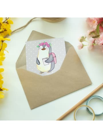 Mr. & Mrs. Panda Grußkarte Pinguin Beste Enkelin der Welt mit Sp... in Grau Pastell