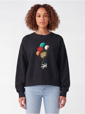 wat? Apparel Sweatshirt Balloon Spaceman in Schwarz