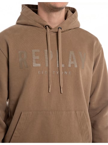 Replay Kapuzensweatshirt Peach Hand Cotton Fleece in braun