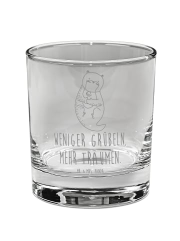 Mr. & Mrs. Panda Glas für Gin Otter Muschel mit Spruch in Transparent